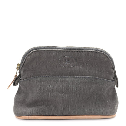Hermes Cotton Canvas Mini Bolide Travel Cosmetic Pouch Gris 1 of 6