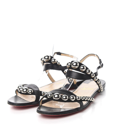 Christian Louboutin Nappa Galeria Flat Sandals 38.5 Black 3 of 11
