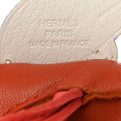 Hermes Milo Lambskin Grigri Rodeo Pegase Horse Bag Charm PM Cornaline Rose Texas White 3 of 5