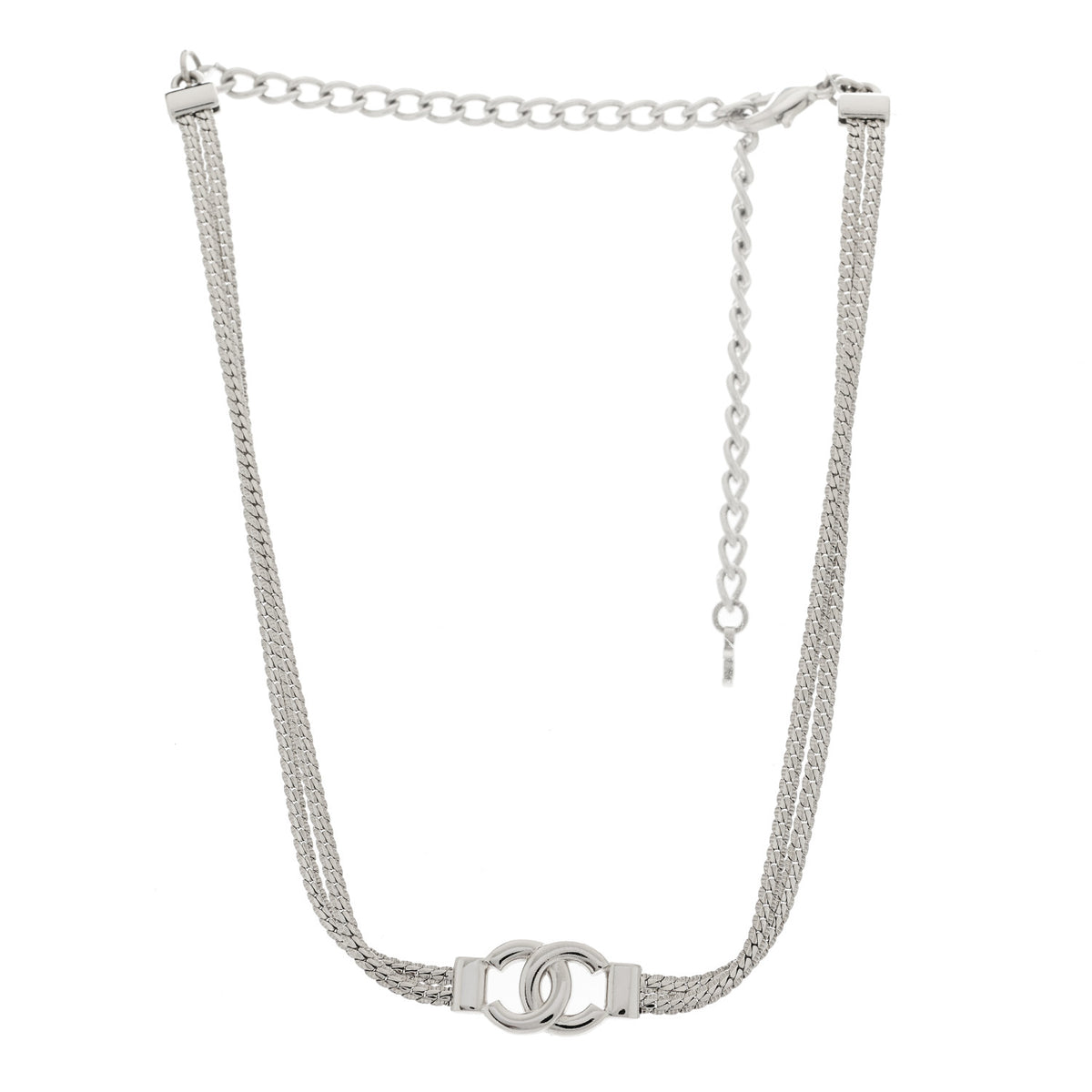Metal Chain CC Choker Silver