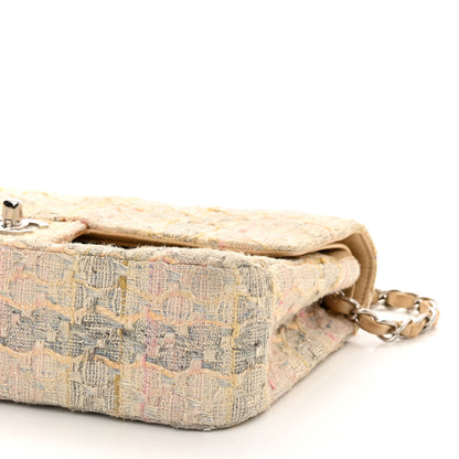 Chanel Tweed Quilted Medium Double Flap Beige Multicolor 10 of 14