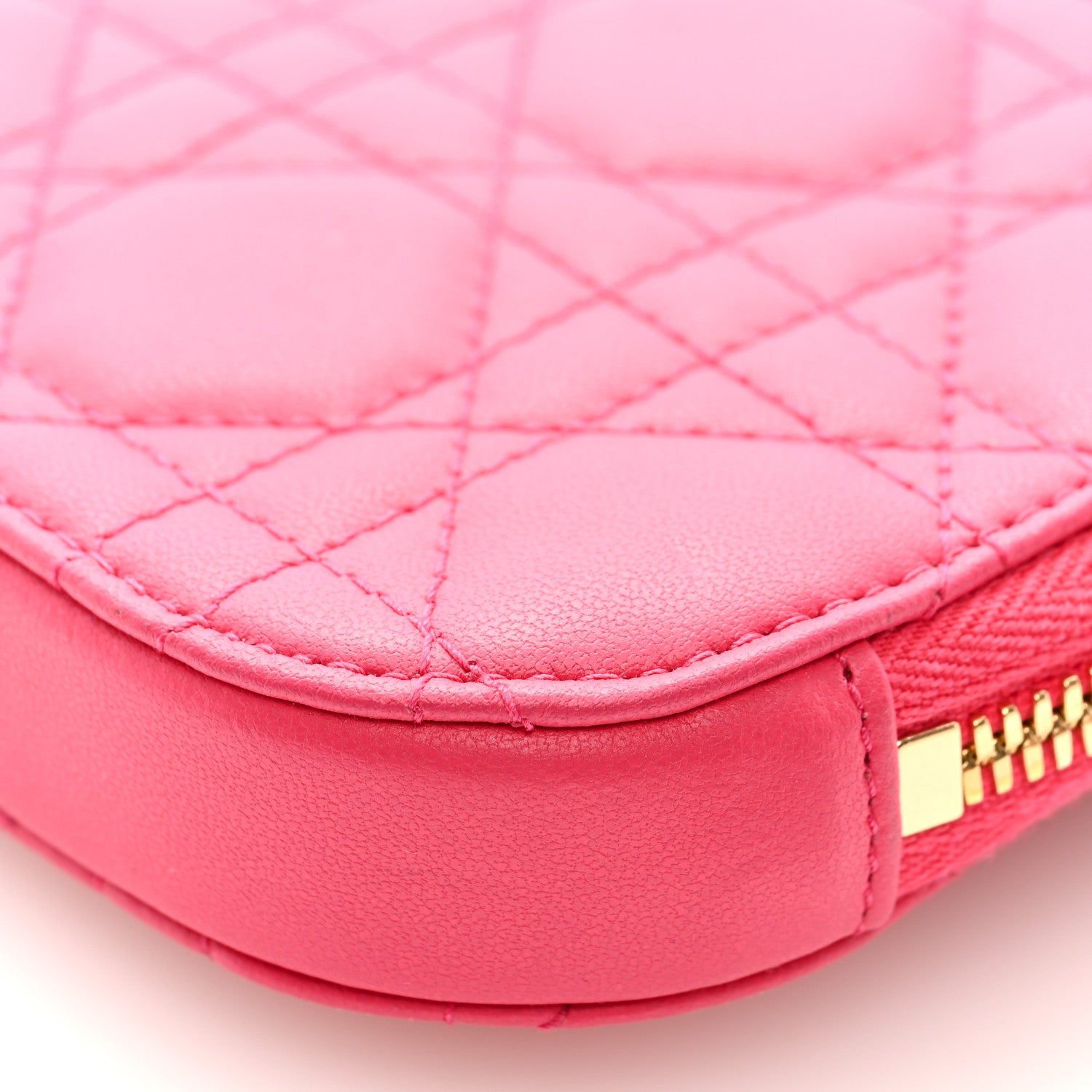 Christian Dior Lambskin Cannage Lady Dior Phone Holder Strawberry Pink 7 of 7