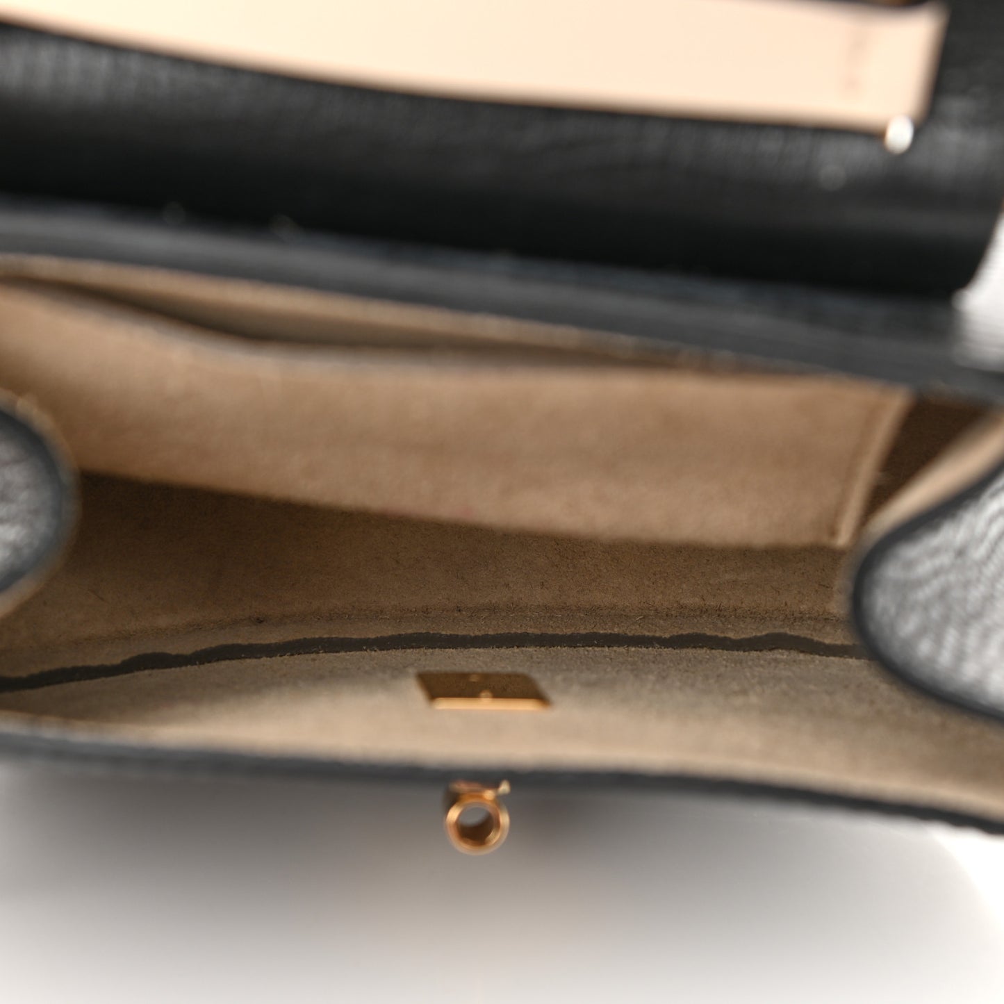 Textured Calfskin Lambskin Nano Drew Shoulder Bag Black