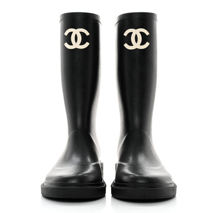 Chanel Caoutchouk CC High Boots 39 Black 2 of 8