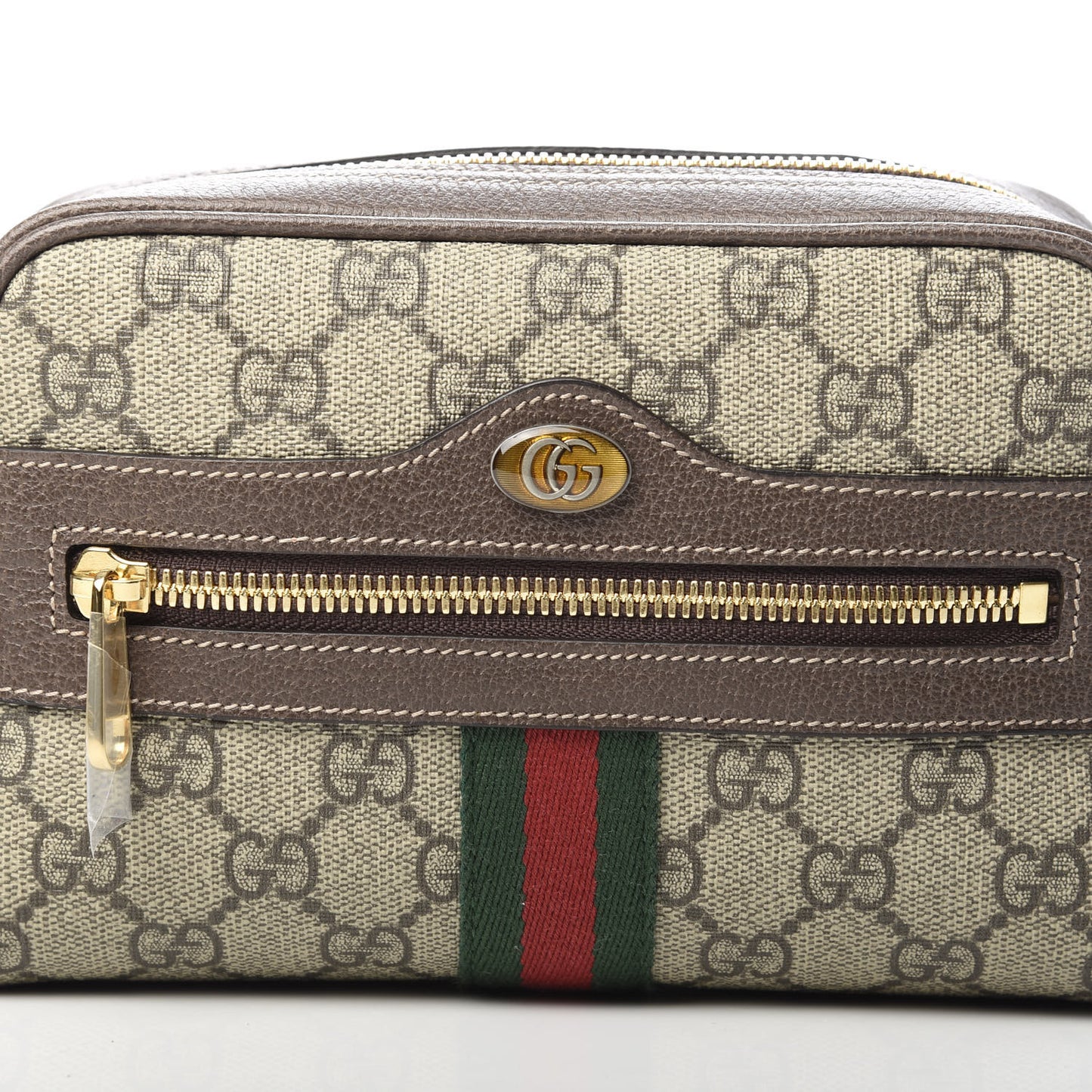 GG Supreme Monogram Web Small Ophidia Belt Bag 75 30 Dark Brown