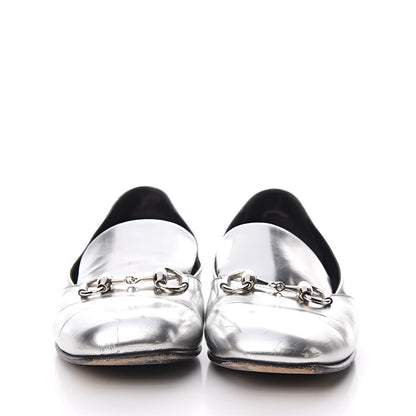 Gucci Metallic Calfskin Womens Horsebit Loafers 36 Silver 2 of 13