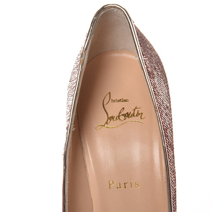 Christian Louboutin Canvas Sequin So Kate 120 Pumps 38.5 Nude 8 of 13