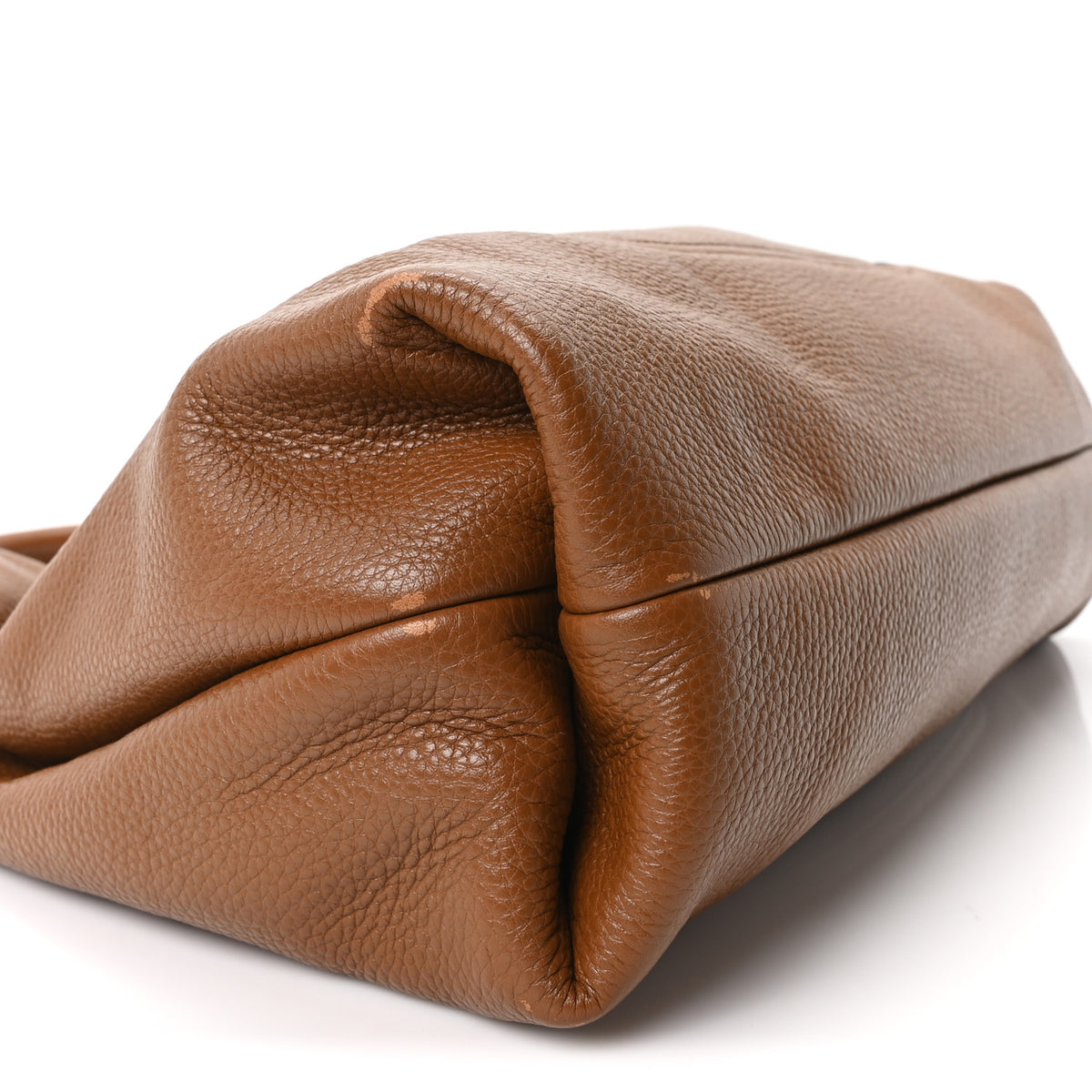Grained Calfskin Softbit Maxi Shoulder Bag Brown