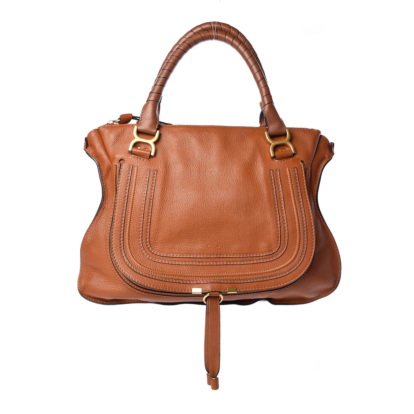 Calfskin Large Marcie Satchel Tan
