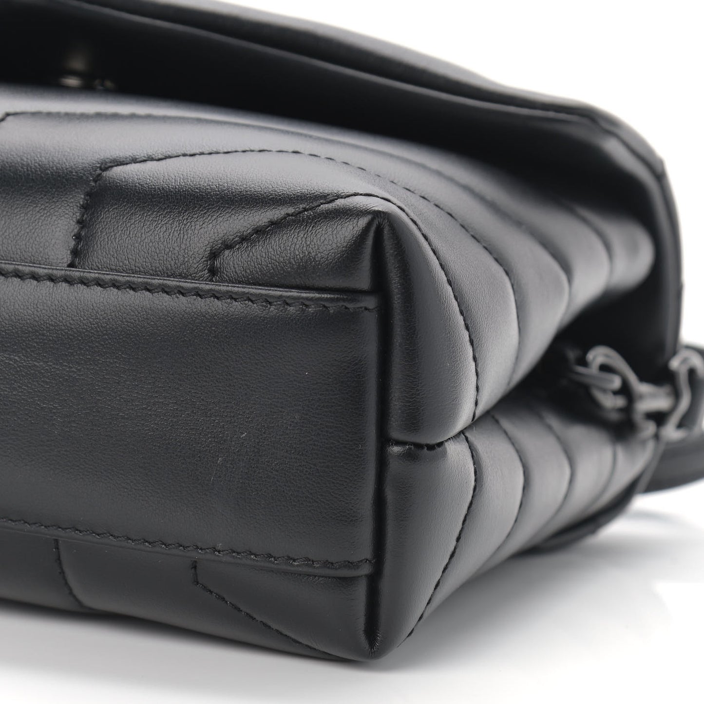 Calfskin Y Quilted Monogram Toy Loulou Crossbody Bag Black