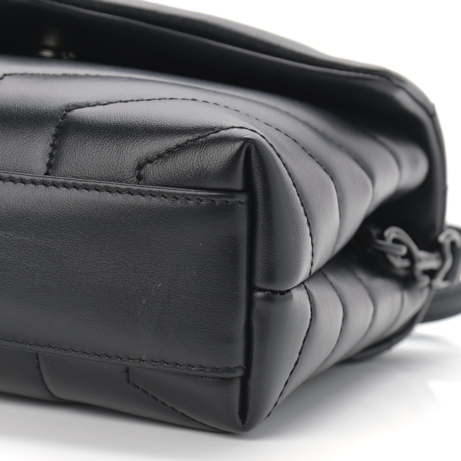 Saint Laurent Calfskin Y Quilted Monogram Toy Loulou Crossbody Bag Black 9 of 10