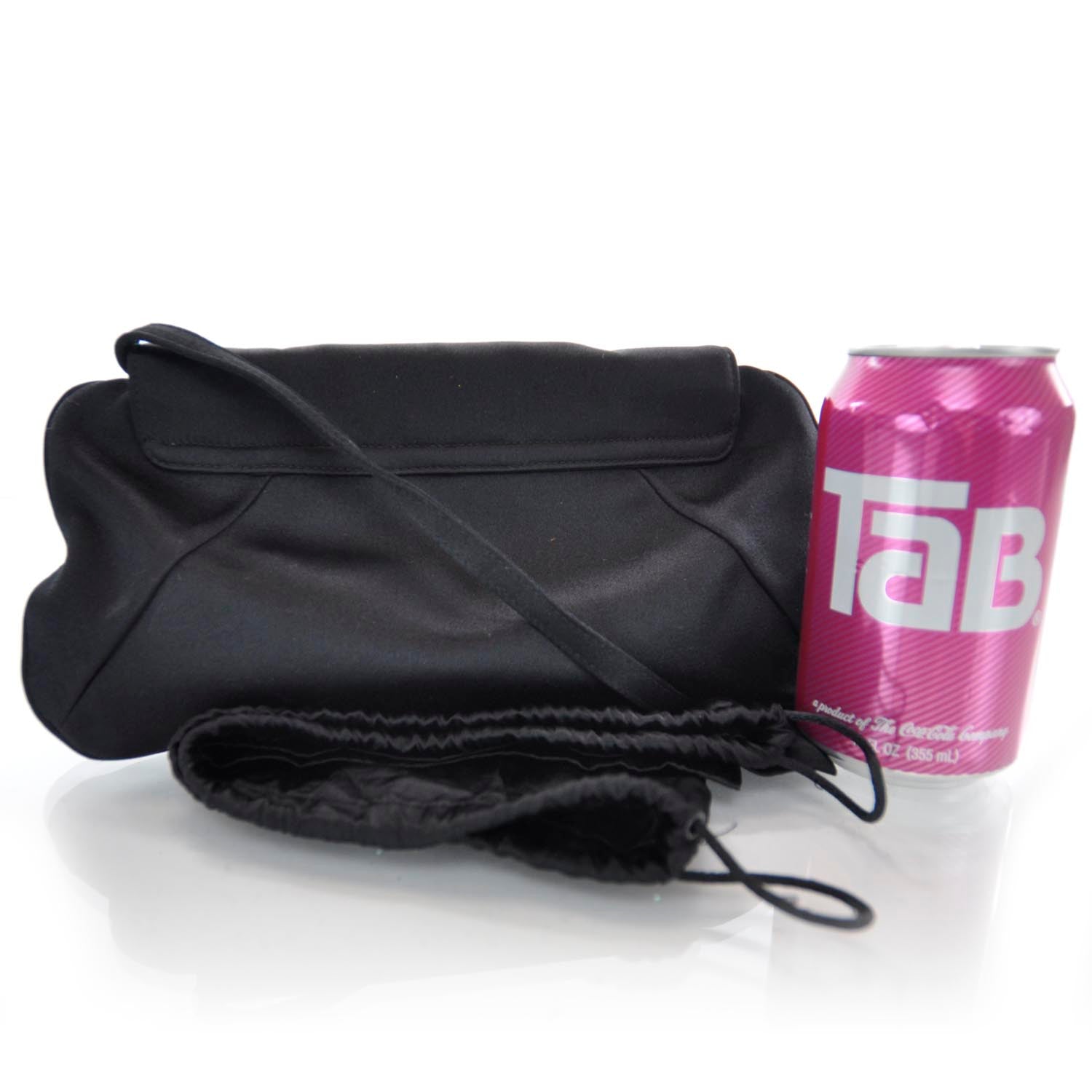 Saint Laurent Satin Horn Evening Bag Black 3 of 7
