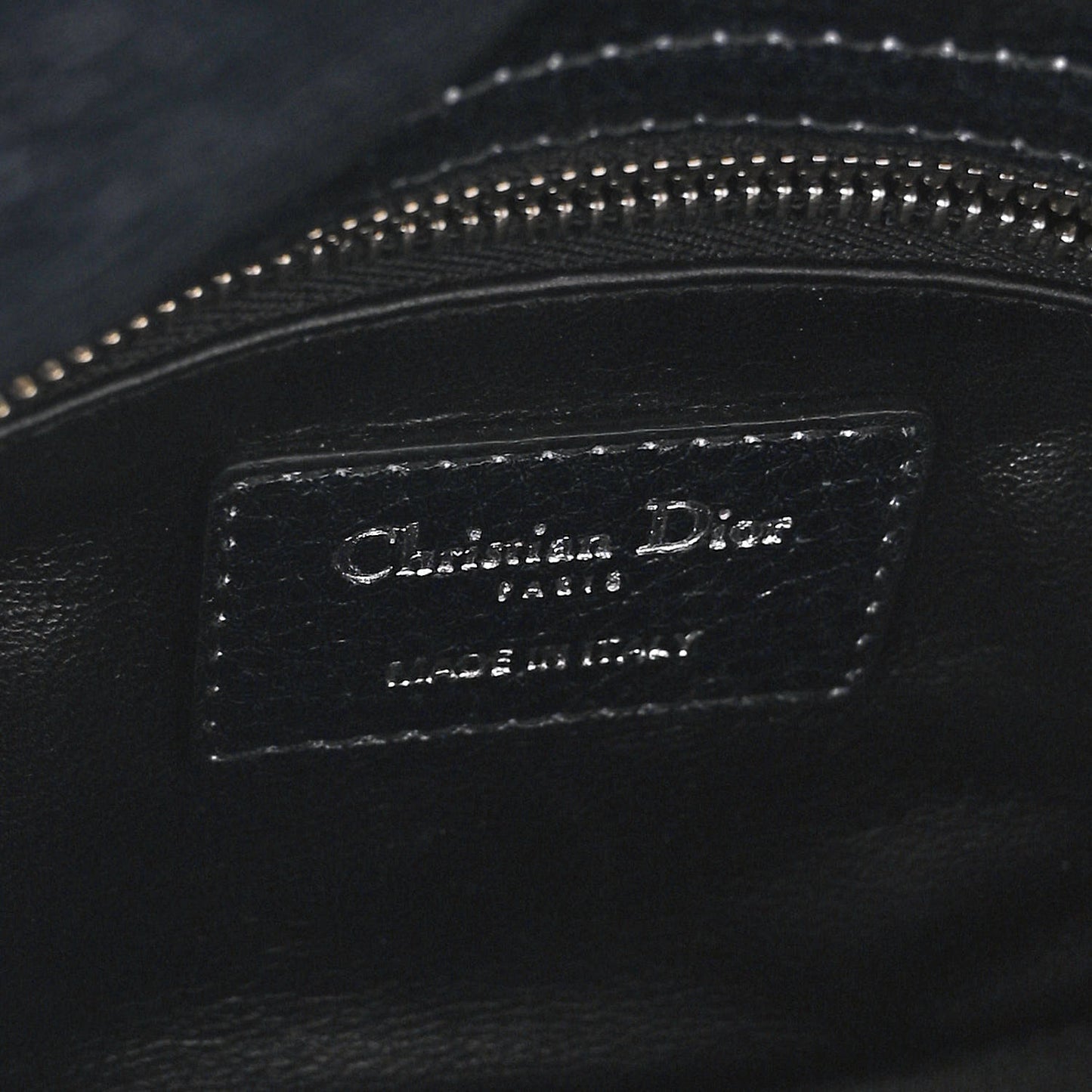 Deerskin Floral Printed Mini Lady Dior Black Blue