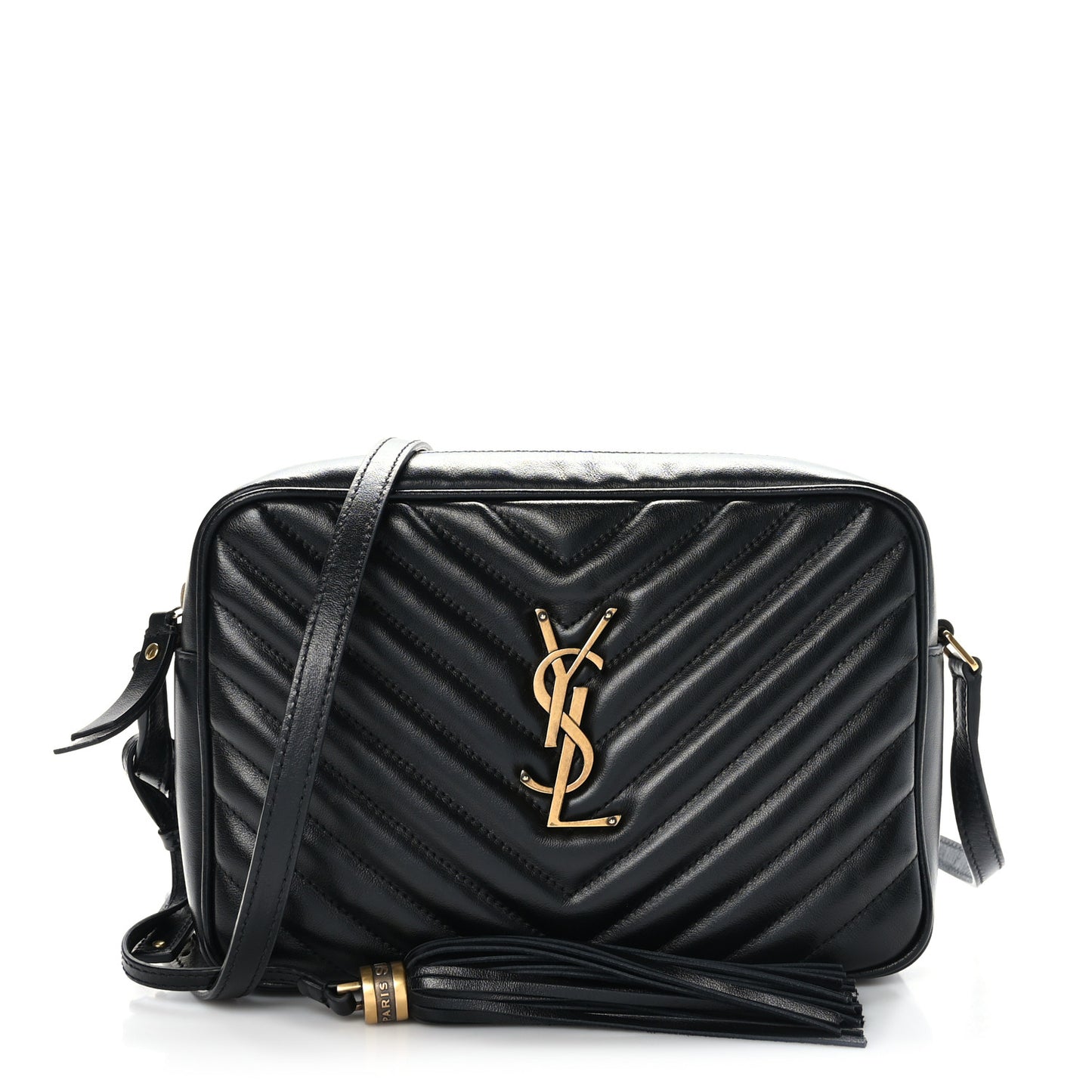 Calfskin Matelasse Monogram Lou Camera Bag Black