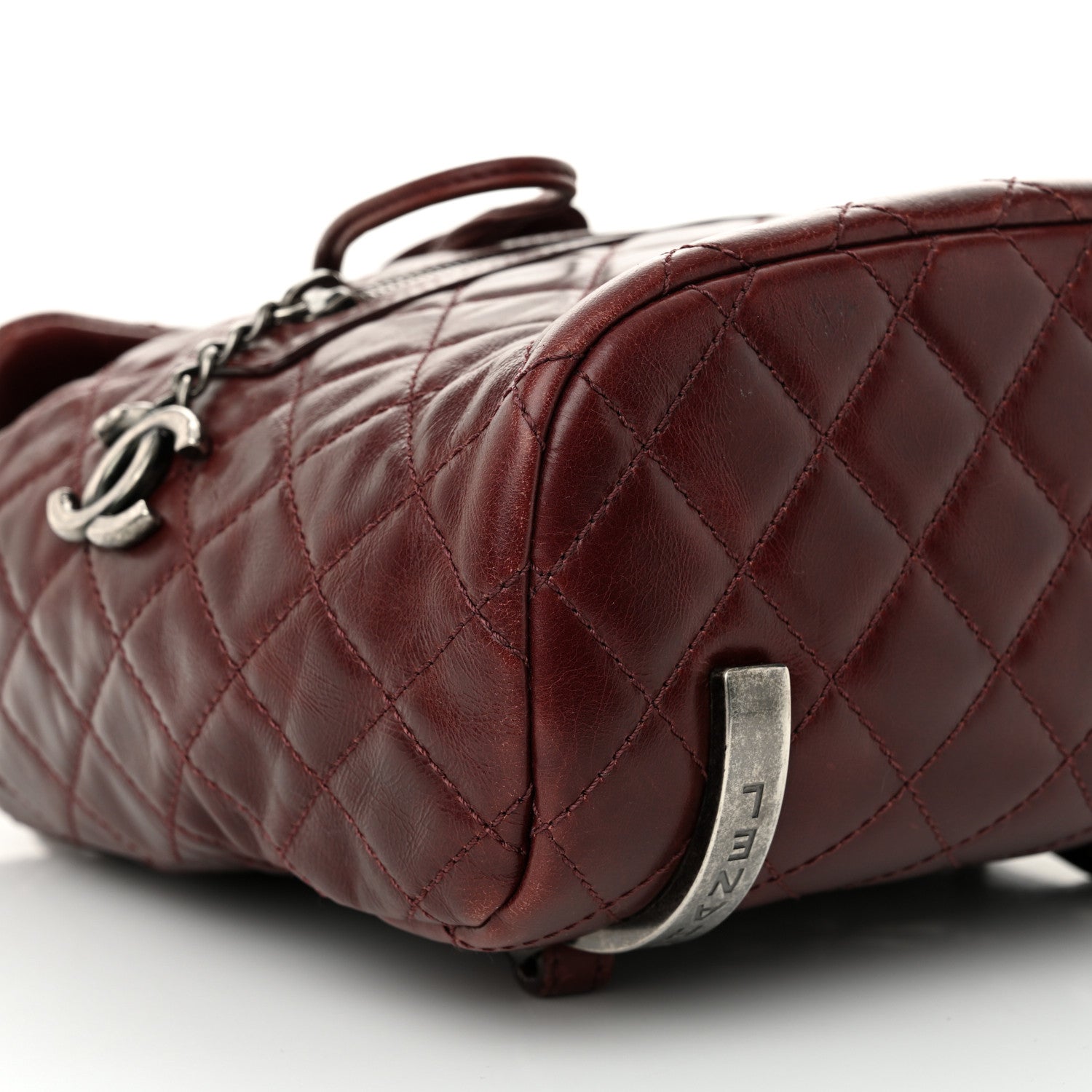 Chanel Glazed Calfskin Quilted Small Salzburg Backpack Burgundy 9 of 12