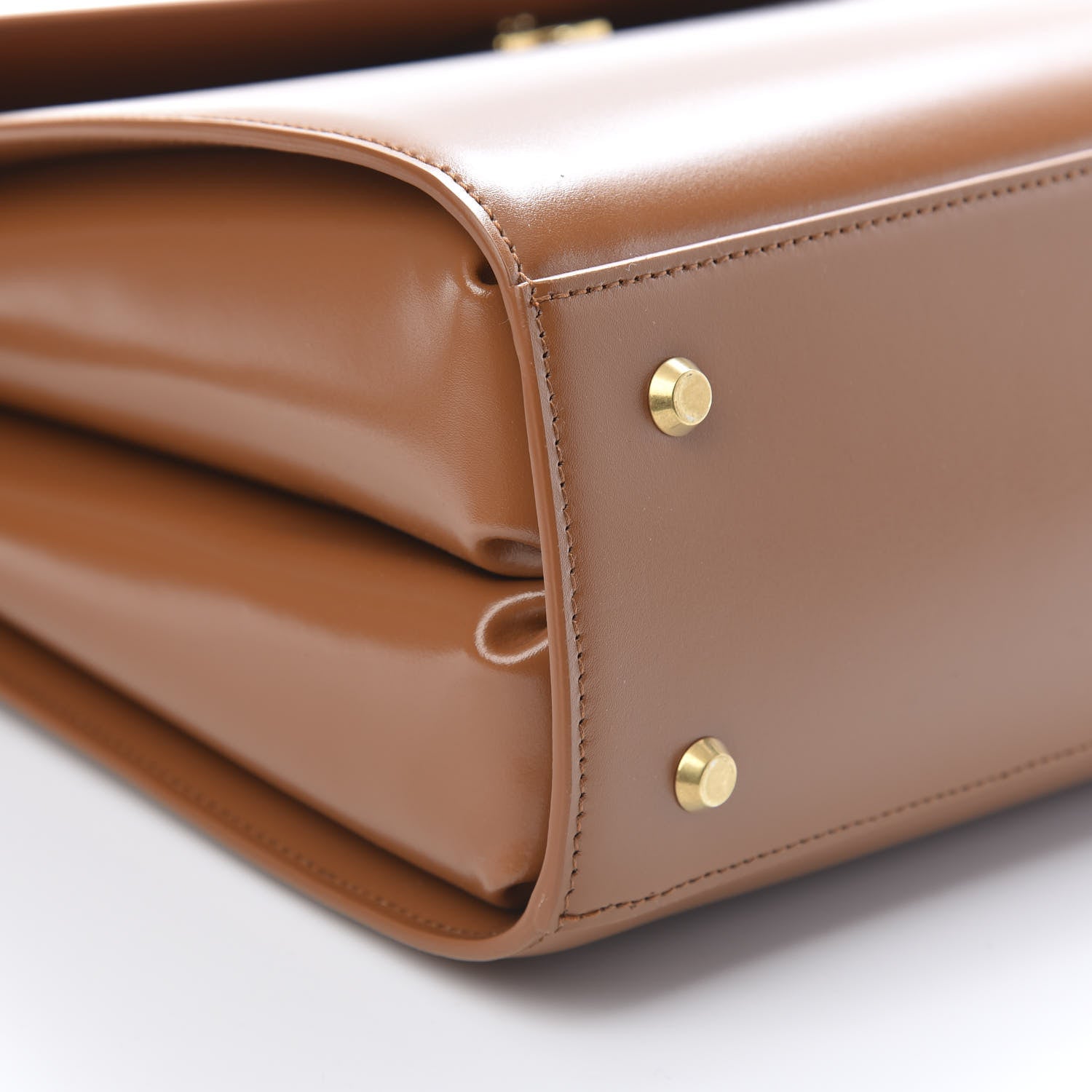 Balenciaga Shiny Box Calfskin Large Ghost Top Handle Bag Camel 9 of 10