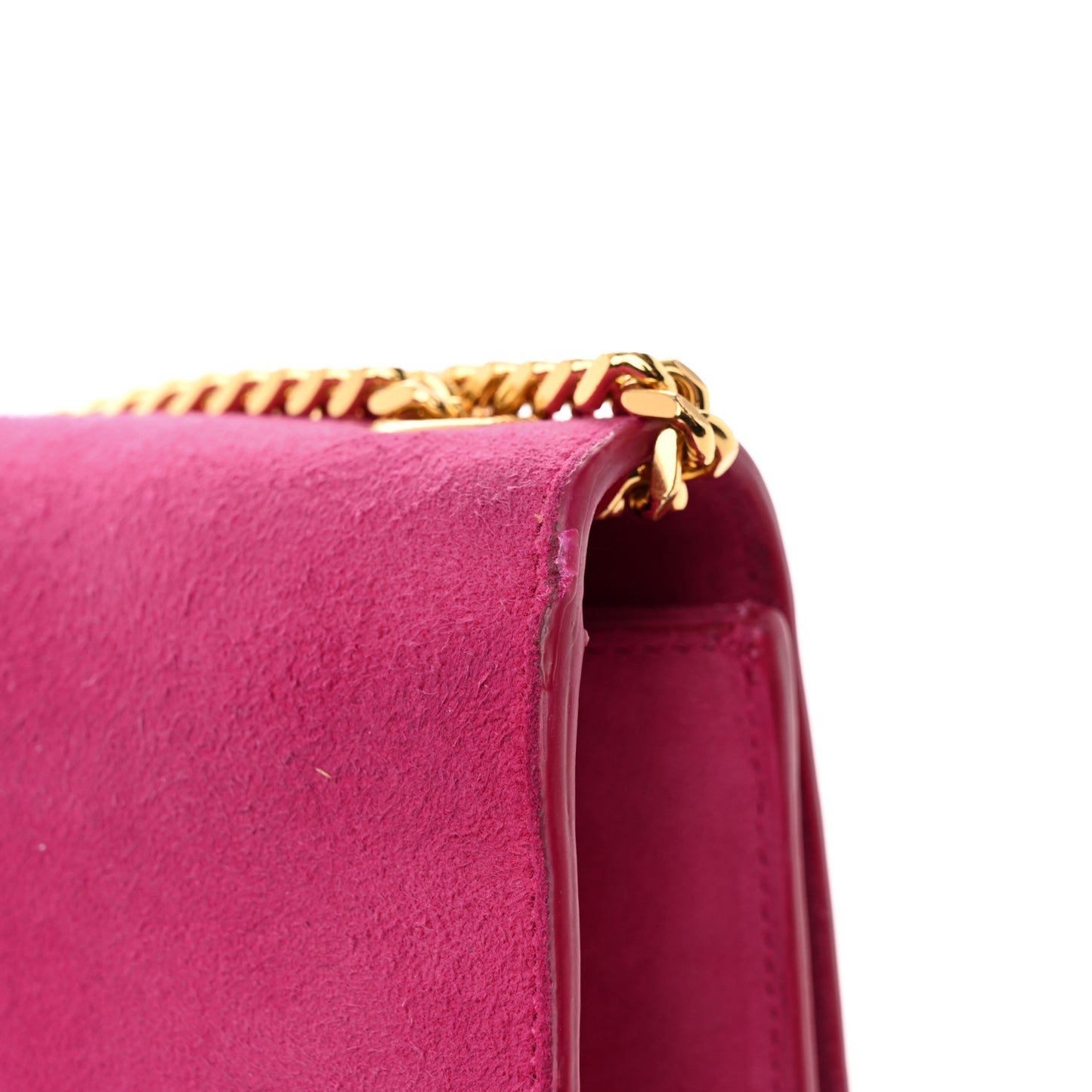 Suede Medium Monogram Kate Tassel Shoulder Bag Lipstick Fuchsia