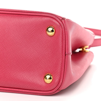 Prada Saffiano Small Galleria Double Zip Tote Peonia 6 of 13