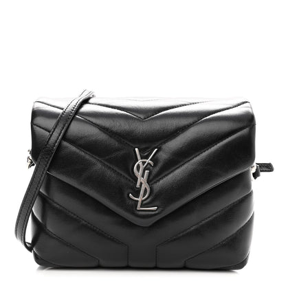 Saint Laurent Calfskin Y Quilted Monogram Toy Loulou Crossbody Bag Black 1 of 9