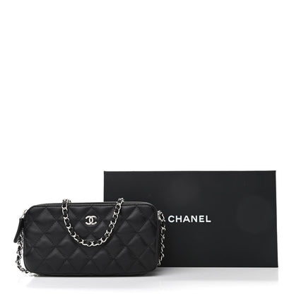 Chanel Lambskin Quilted Small Clutch With Chain Black 11 of 11