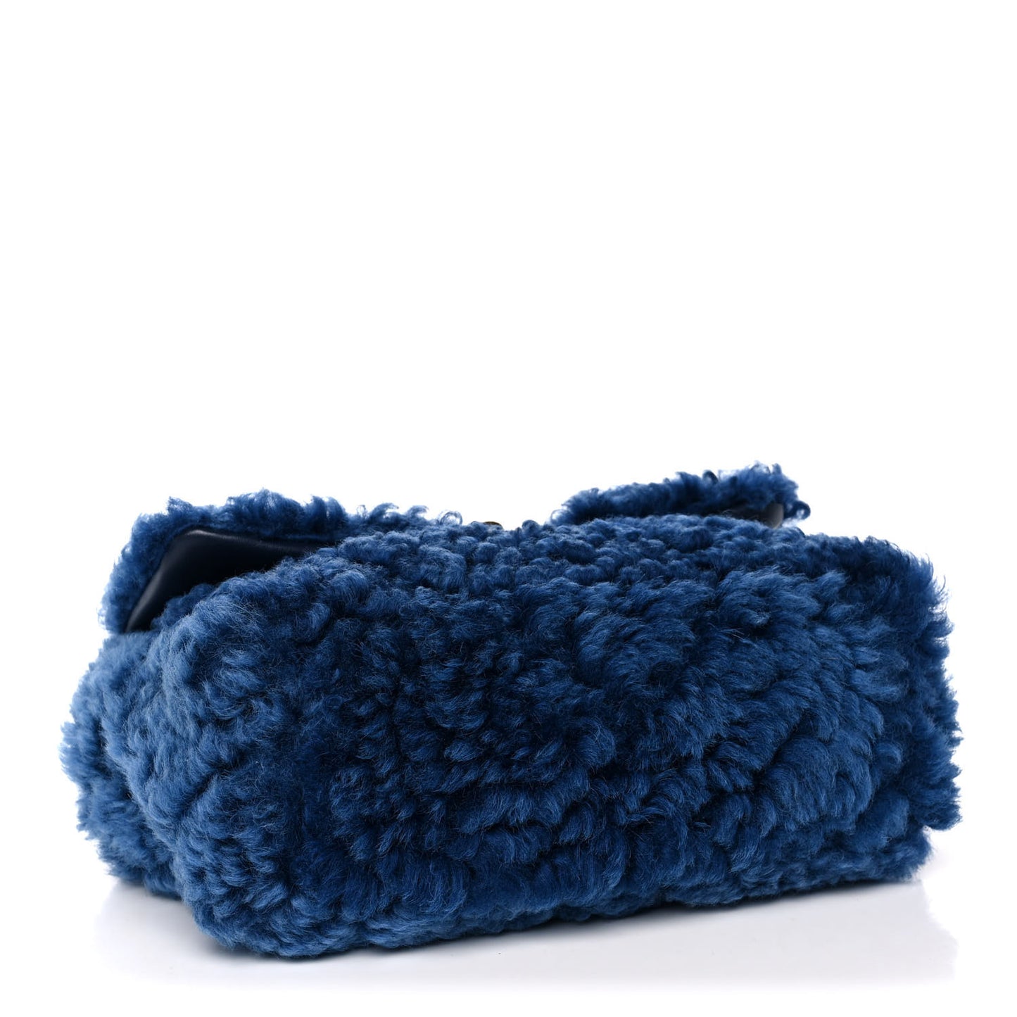 Shearling Sheepskin Large Chanel 19 Flap Blue