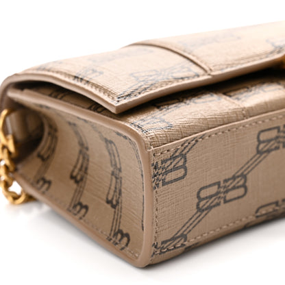 Balenciaga Coated Canvas BB Monogram Hourglass Chain Bag Beige Brown 8 of 9