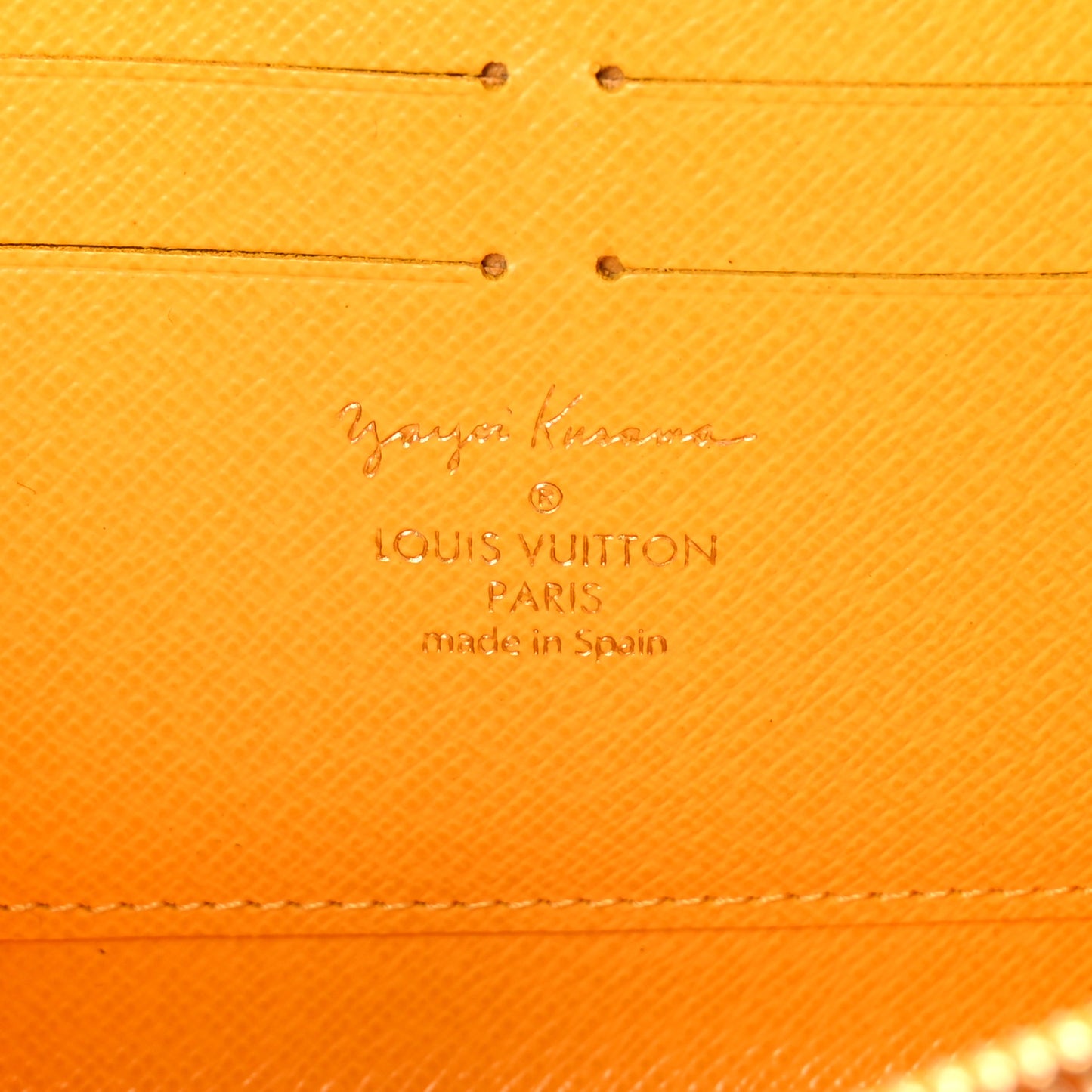 Monogram Kusama Pumpkin Dots Zippy Wallet Yellow