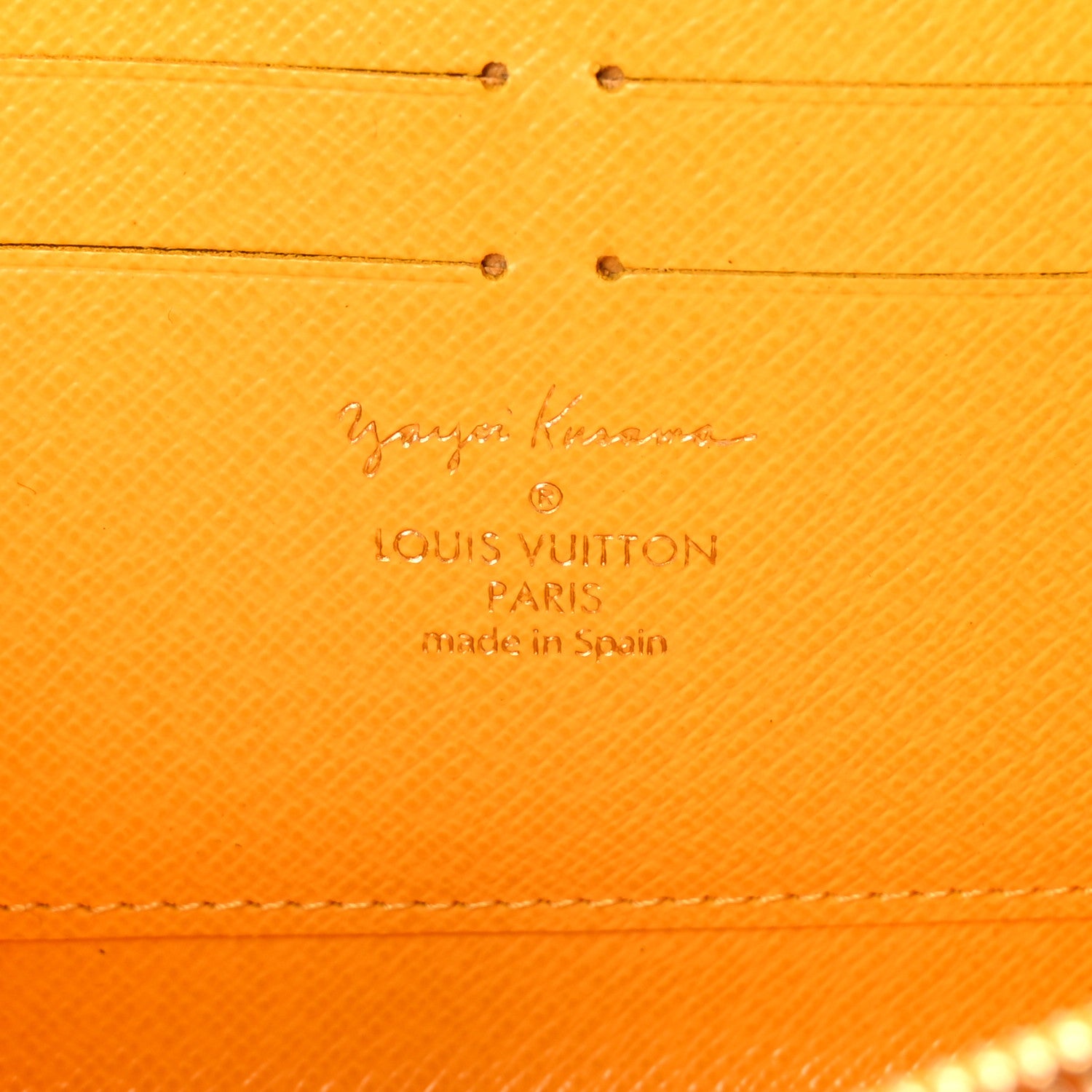 Louis Vuitton Monogram Kusama Pumpkin Dots Zippy Wallet Yellow 6 of 6