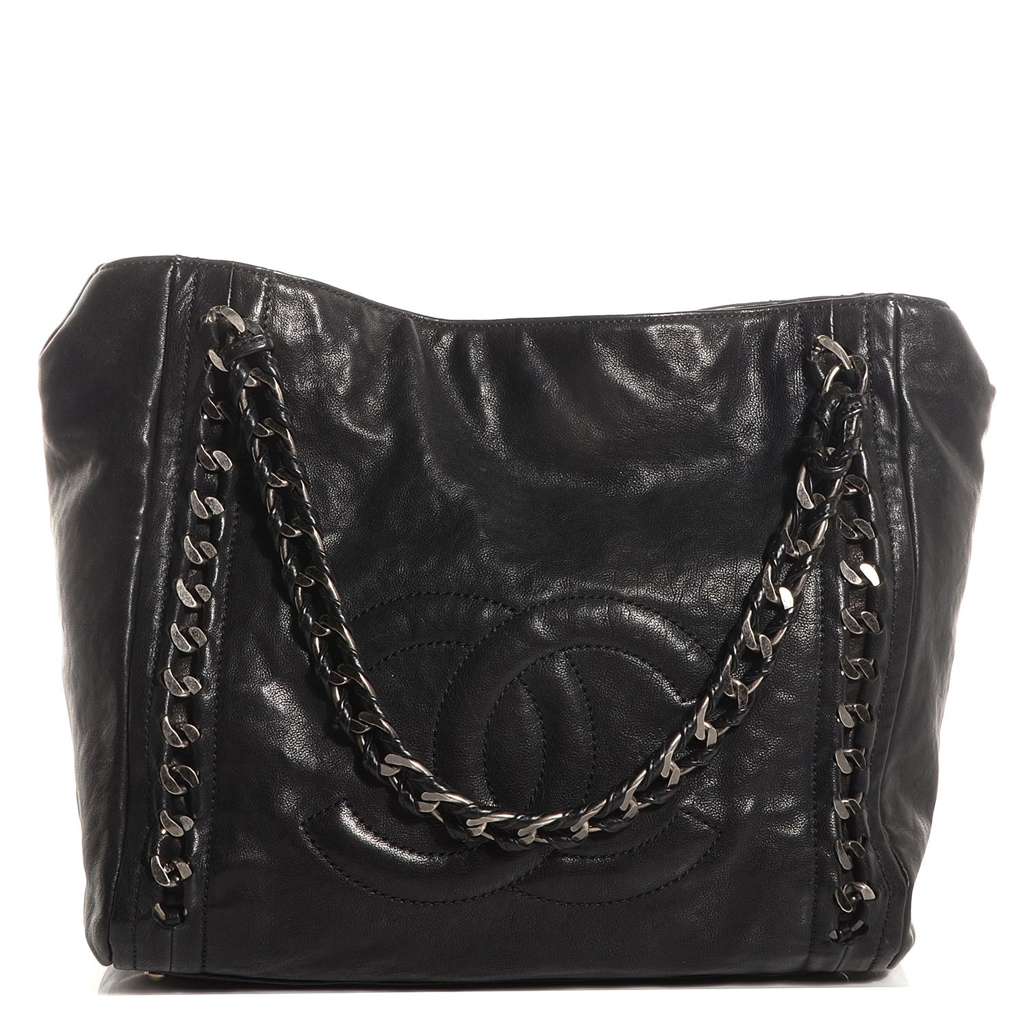 Chanel Glazed Calfskin Large Modern Chain Tote Black 1 of 7