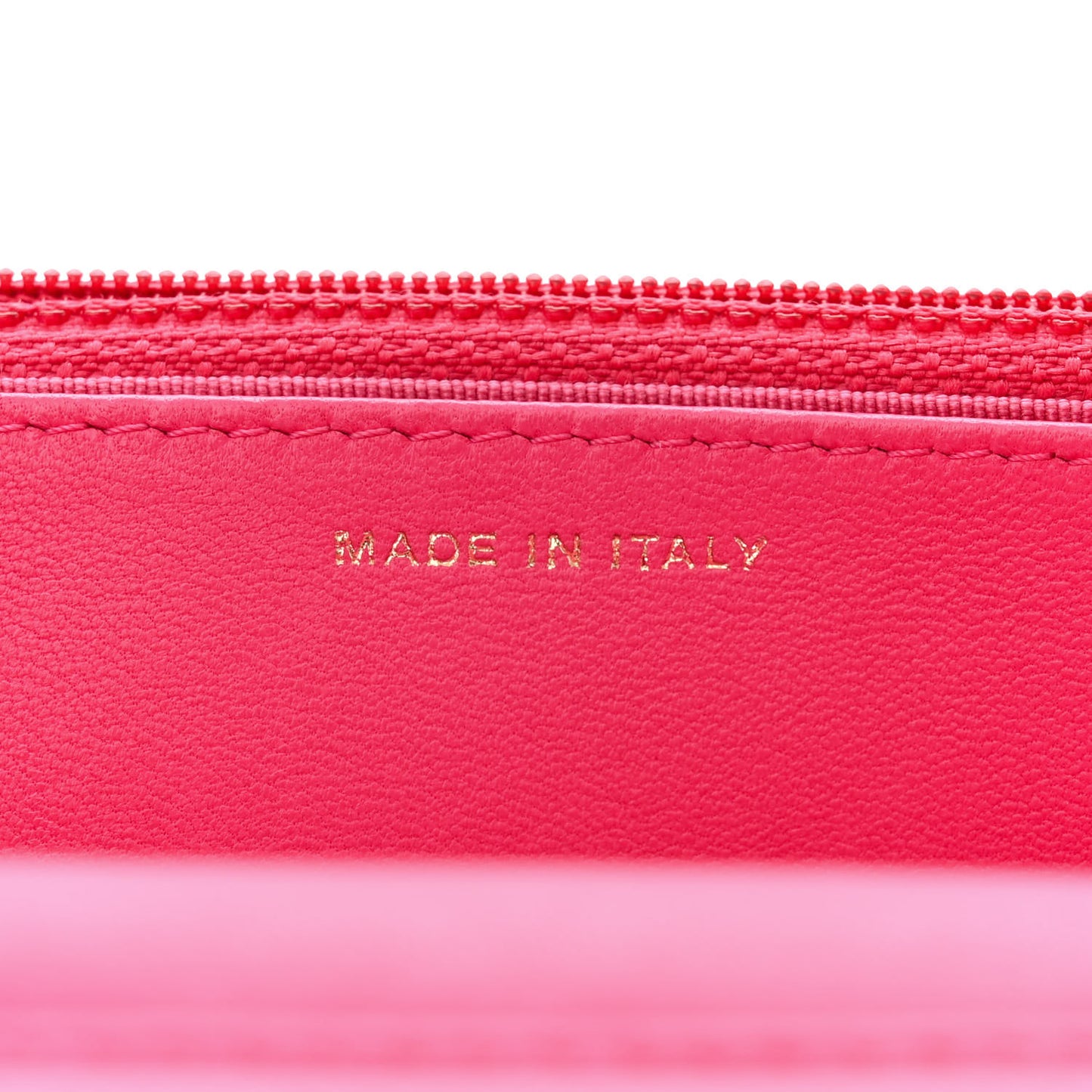Lambskin Quilted Wallet On Chain WOC Dark Pink