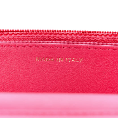 Chanel Lambskin Quilted Wallet On Chain WOC Dark Pink 10 of 13