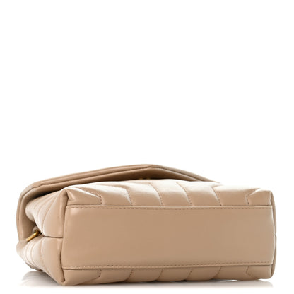 Saint Laurent Calfskin Y Quilted Monogram Toy Loulou Crossbody Bag Dark Beige 4 of 13