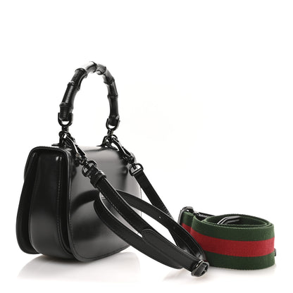 Gucci Boarded Dyana Lux Calfskin Web Monochrome Small Bamboo 1947 Top Handle Bag Black 4 of 13