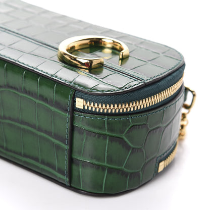 Chloe Calfskin Crocodile Embossed Mini C Vanity Bag Woodsy Green 8 of 10