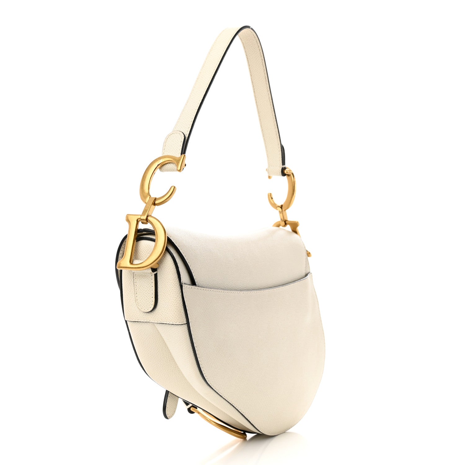 Christian Dior Grained Calfskin Saddle Bag White 3 of 14