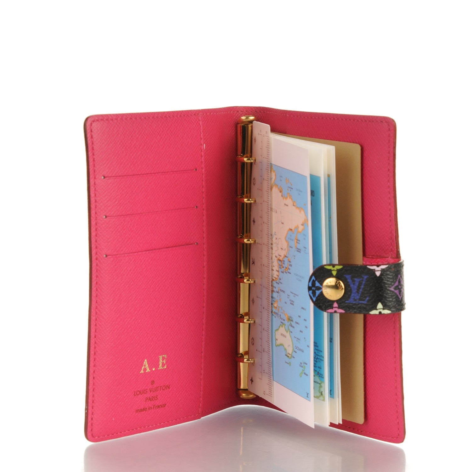 Louis Vuitton Monogram Multicolor Small Ring Agenda Cover Black Grenade 5 of 7