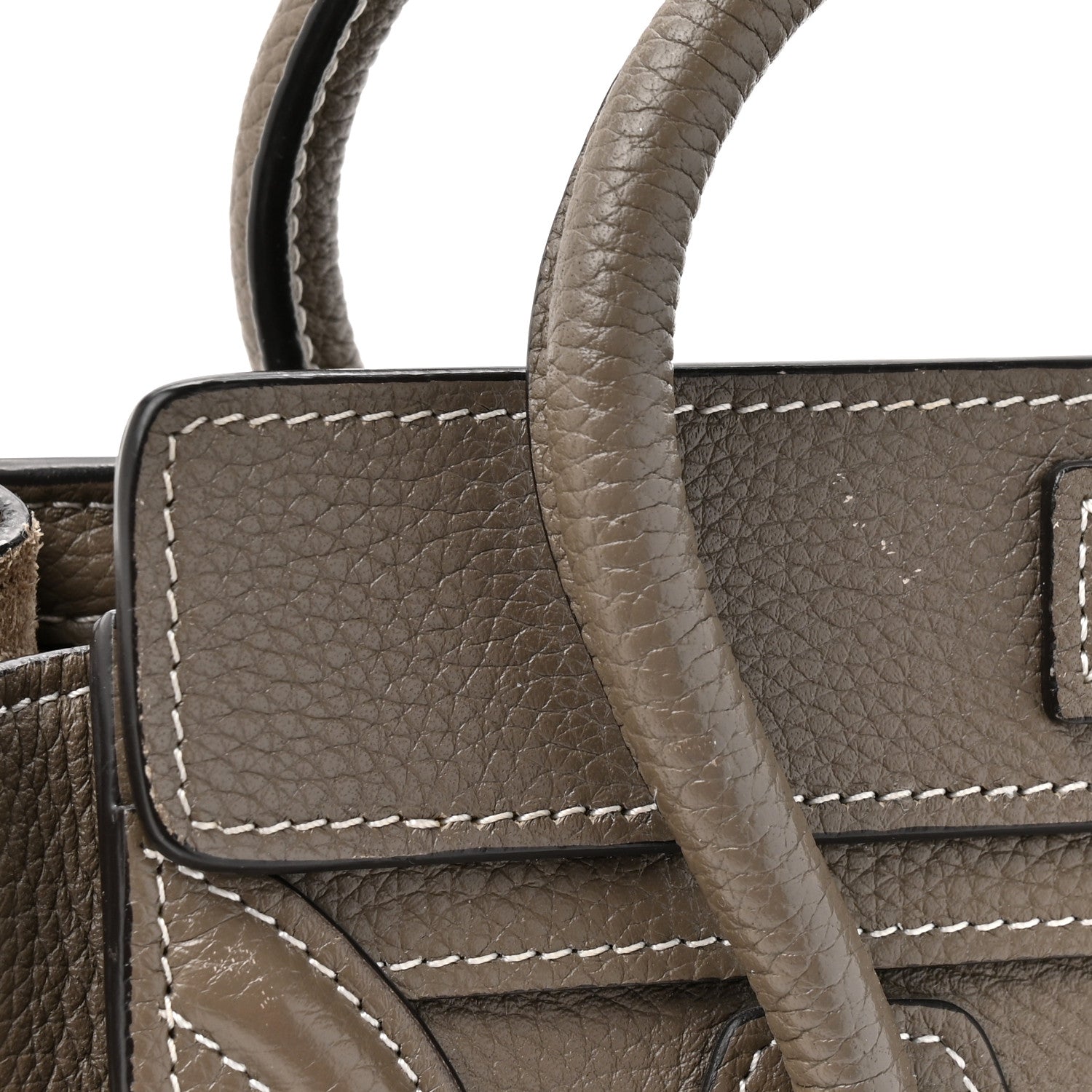 Celine Drummed Calfskin Nano Luggage Souris 13 of 13