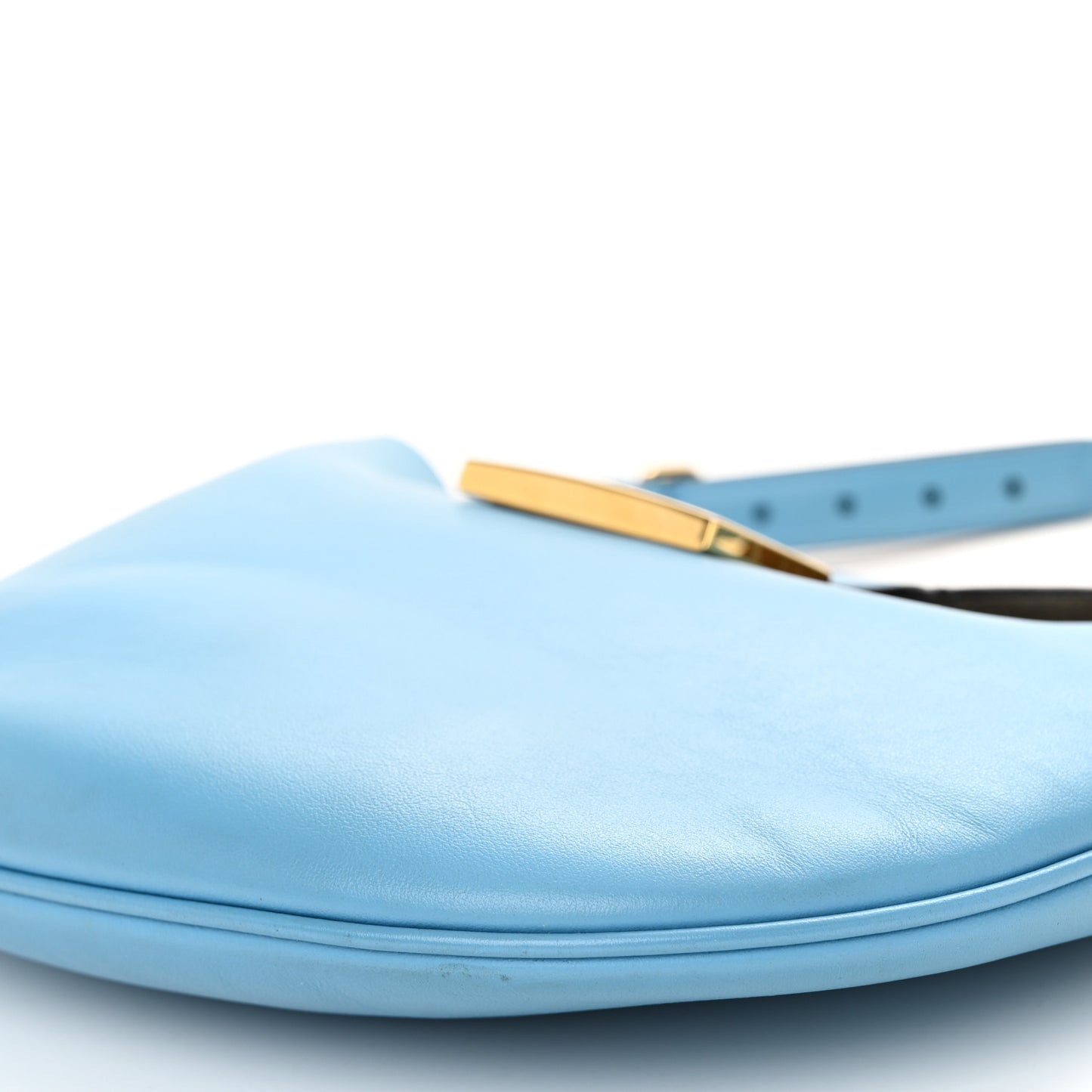 Vitello Grace Suede Small Croissant Hobo Cyber Blue
