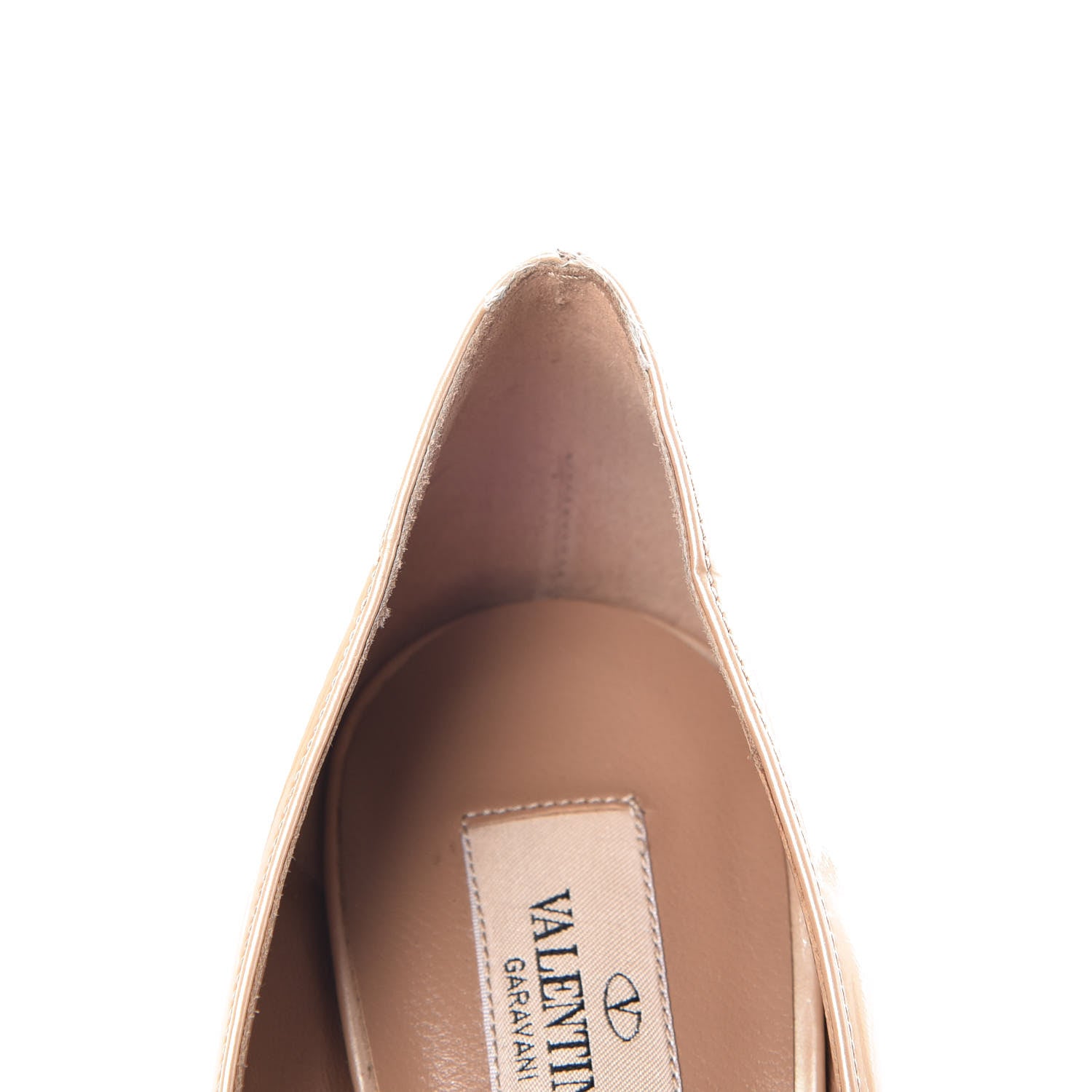 Valentino Garavani Patent Peep Toe Bow Pumps 39.5 Nude 12 of 14