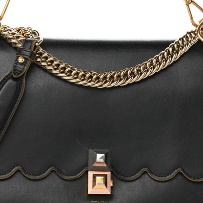 Fendi Vitello Liberty Scalloped Studded Kan I Shoulder Bag Black 8 of 10