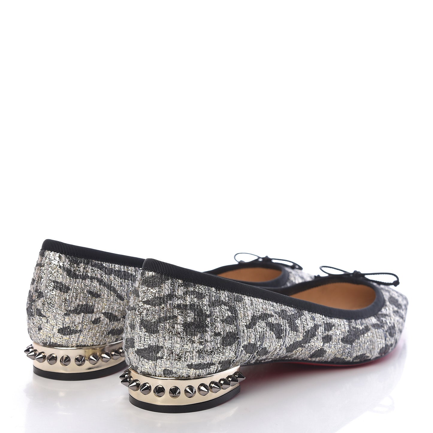 Lame Spiked Hall Flats 41.5 Courtisane Bronze