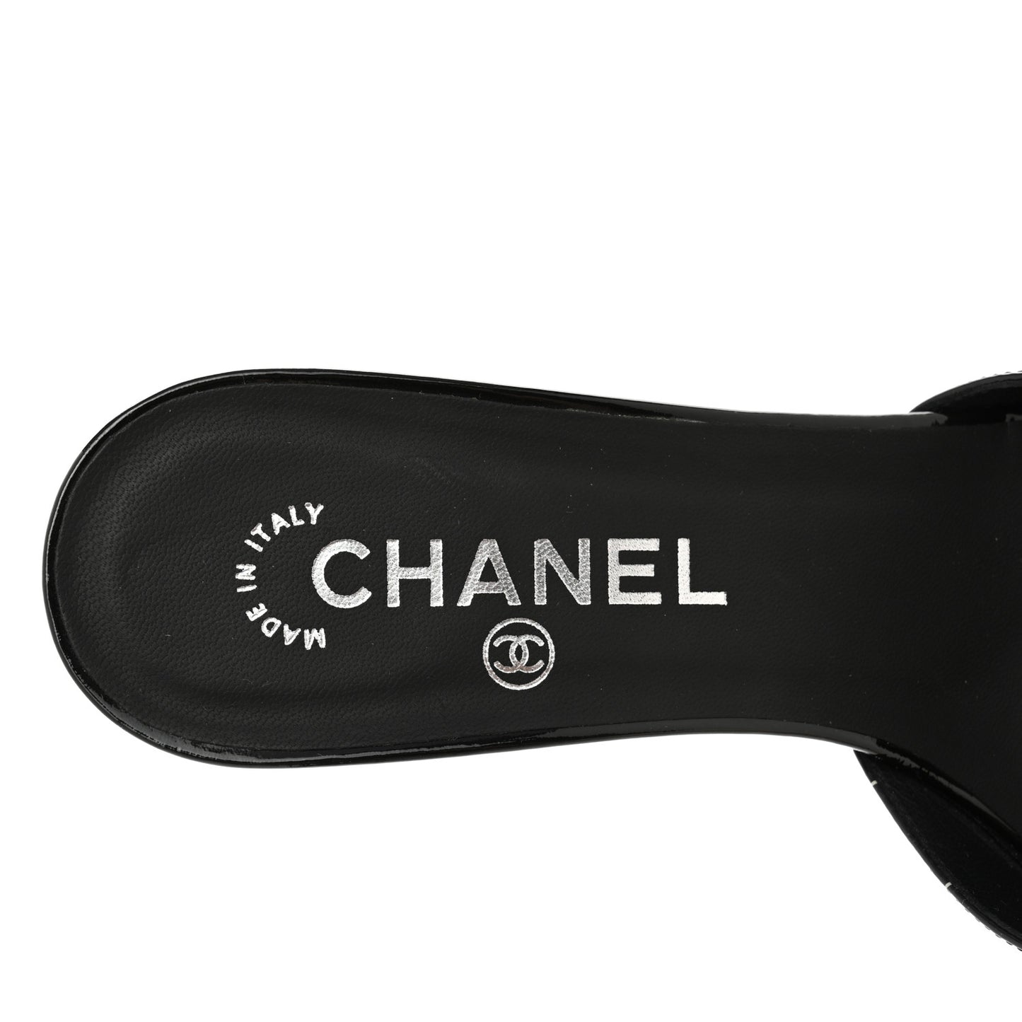Patent Printed Mule Sandals 37.5 Black