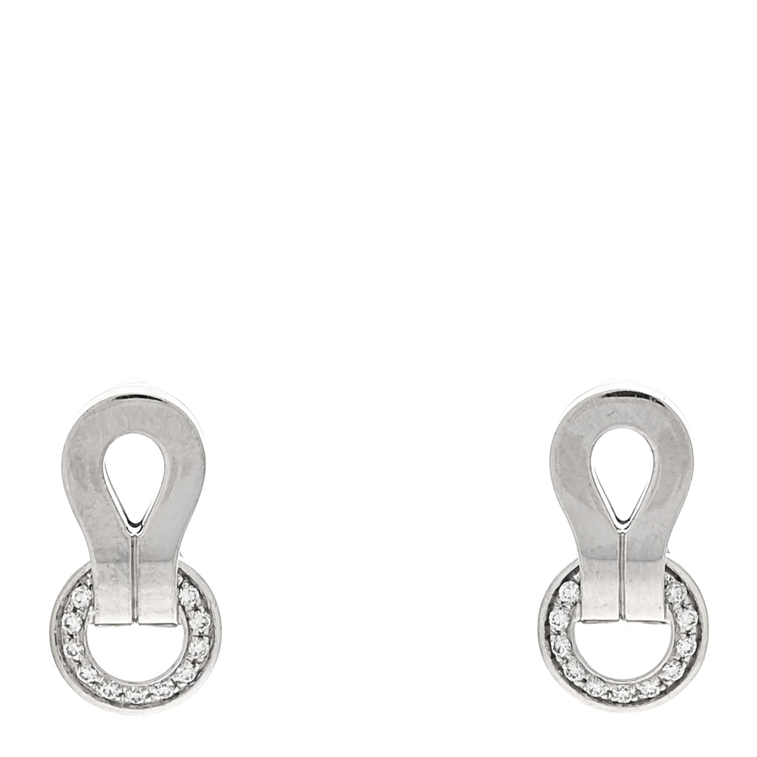 Cartier 18K White Gold Diamond Agrafe Earrings 1 of 5