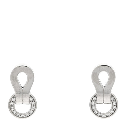 Cartier 18K White Gold Diamond Agrafe Earrings 1 of 5