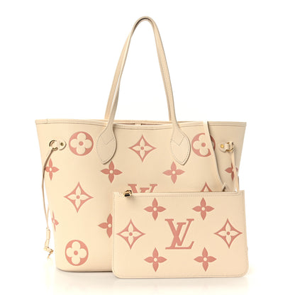 Louis Vuitton Empreinte Monogram Giant Neverfull MM Creme Rose Trianon 1 of 9