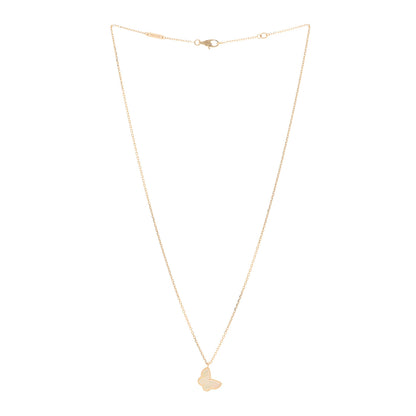 Van Cleef & Arpels 18K Yellow Gold Mother of Pearl Sweet Alhambra Butterfly Pendant Necklace 3 of 5