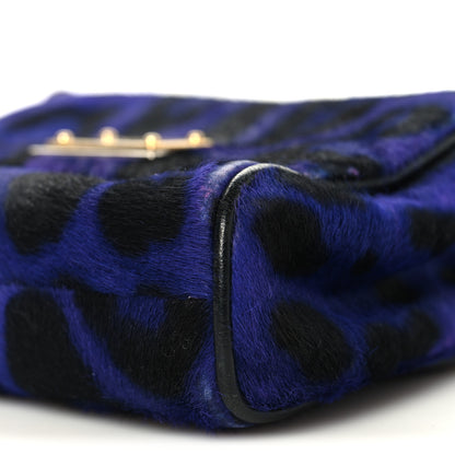 Dolce & Gabbana Pony Hair Leopard Print Shoulder Bag Purple 9 of 10
