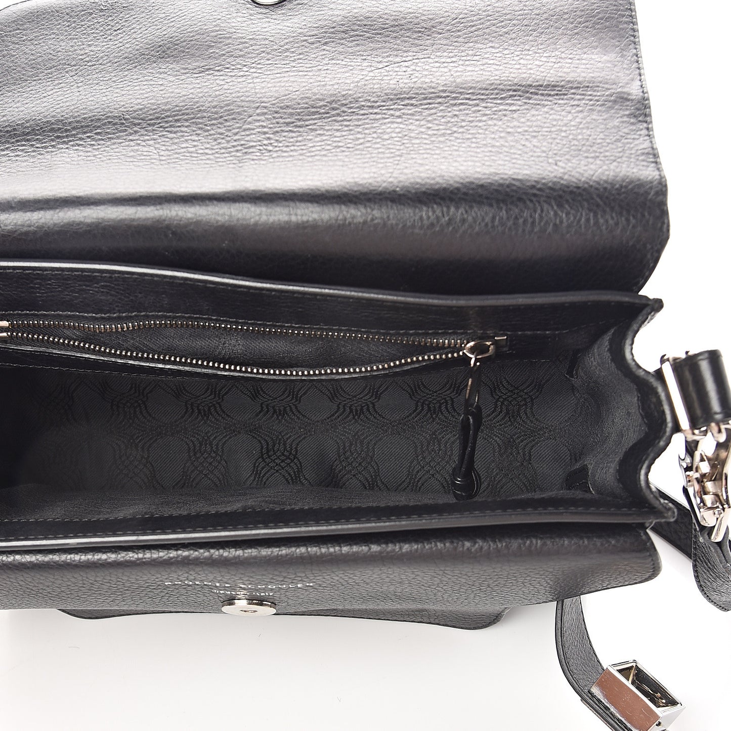 Pebbled Calfskin PS11 Classic Shoulder Bag Black