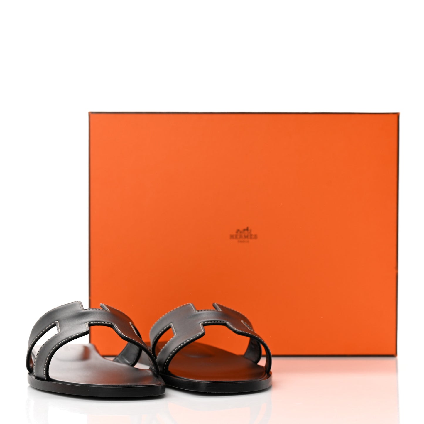 Box Calfskin Oran Sandals 36.5 Black