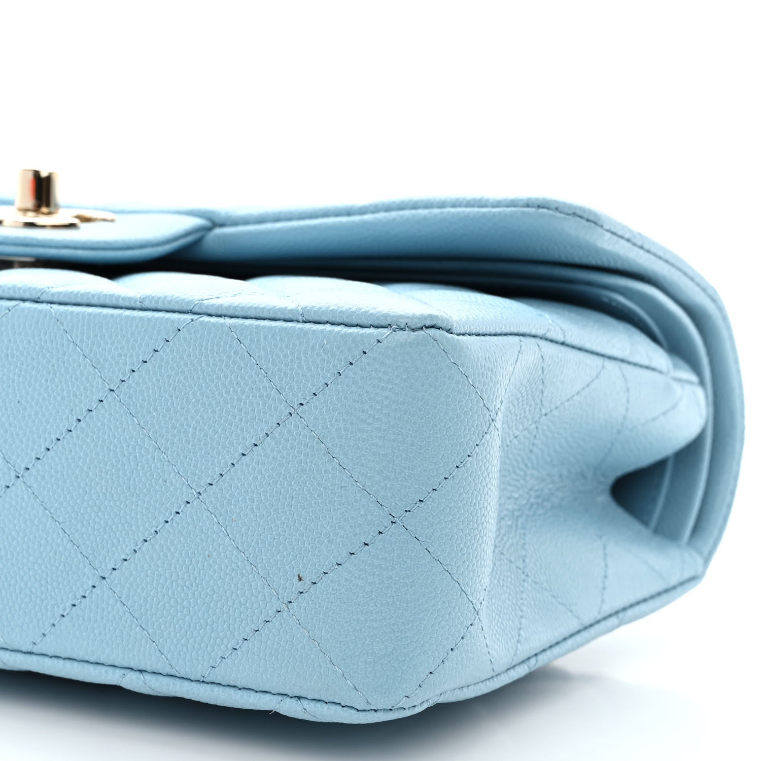 Chanel Caviar Quilted Small Double Flap Light Blue 10 of 11